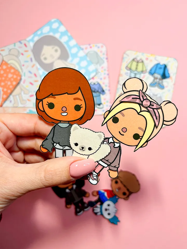 Toca Boca Paper Dolls with Pet