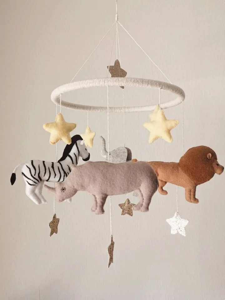 Nursery mobile, Baby mobile neutral safari, Tropical jungle mobile, Crib mobile
