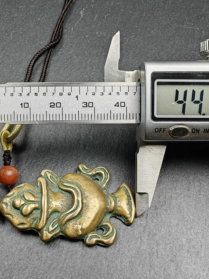 Gandhanra Handmade Tibetan Buddhist Amulet,Treasure Vase Badge, Good Furtune and wealth, Made of Lima Brass,Spiritual Gift