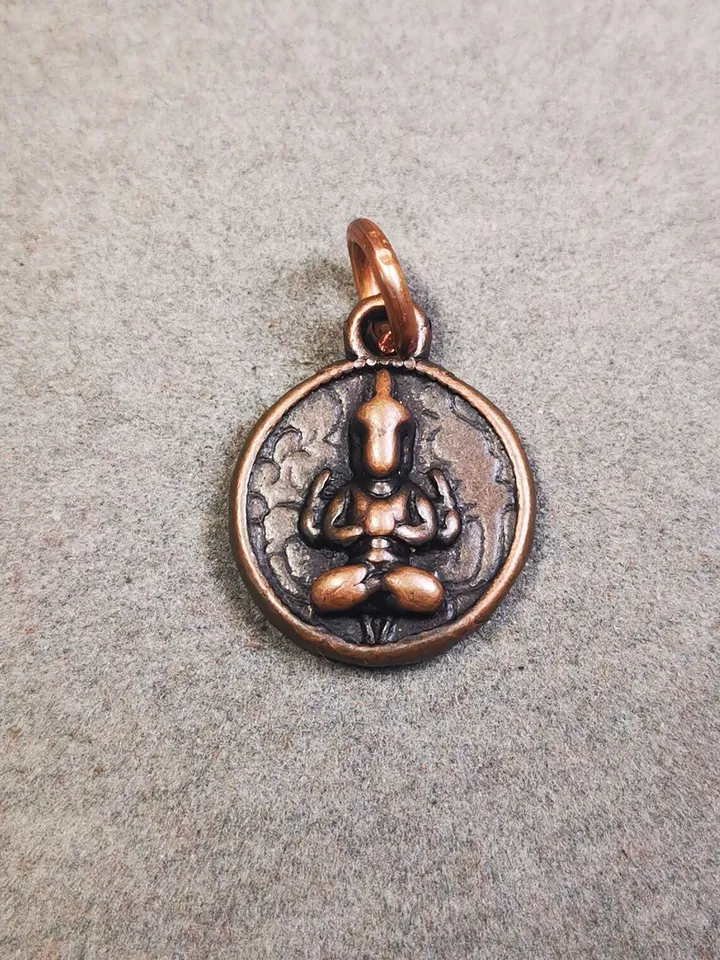 Gandhanra Handmade Tibetan Mala Amulet,Small Shakyamuni,Chenrezig,Jambhala Pendant for Prayer Beads,Bag Hanging,0.7"