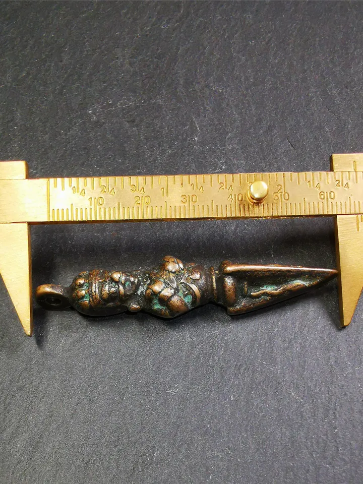 Gandhanra Antique Tibetan Amulet ,Vajrapani Phurba,Kila(Dorje Phurba) , Trantic Buddhism Ritual Implement Pendant,Made of Copper,2.6"