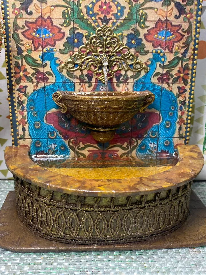 Fountain wall for a doll house. Doll mini. 1:12. Fountain for the puppet garden.