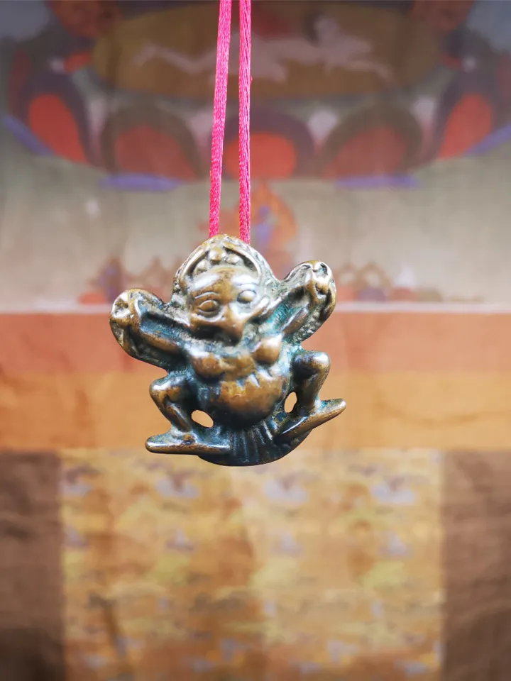 Gandhanra Antique Tibetan Buddhist Amulet Pendant - Garuda - The Golden-Winged Bird, Crafted from Red Copper,1.65"