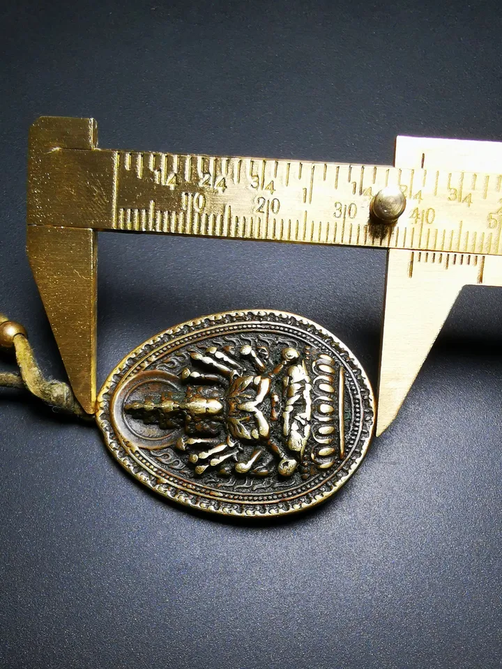 Gandhanra Antique Tibetan Buddhist Protective Pendant,Double Sided Avalokitesvara Amulet,Padmapani,Kuanyin Pendant,Made of Brass