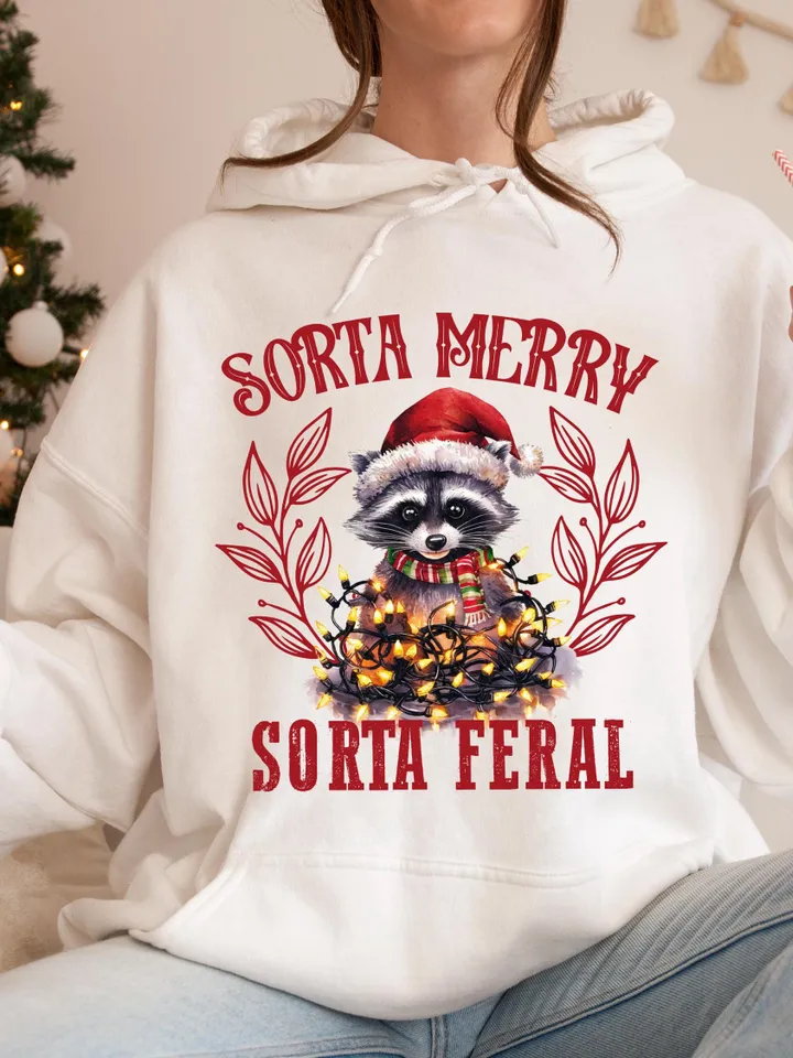 Sorta santa sorta feral PNG, Christmas Season Png, Christmas Feral girl PNG, Christmas png, Retro Christmas Shirt PNG, Funny Christmas