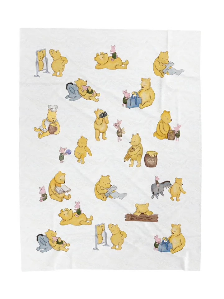 Winnie the Pooh Cozy Plush Blanket; Winnie the Pooh Baby Blanket; Hundred Acre Wood Blanket Gift for baby;