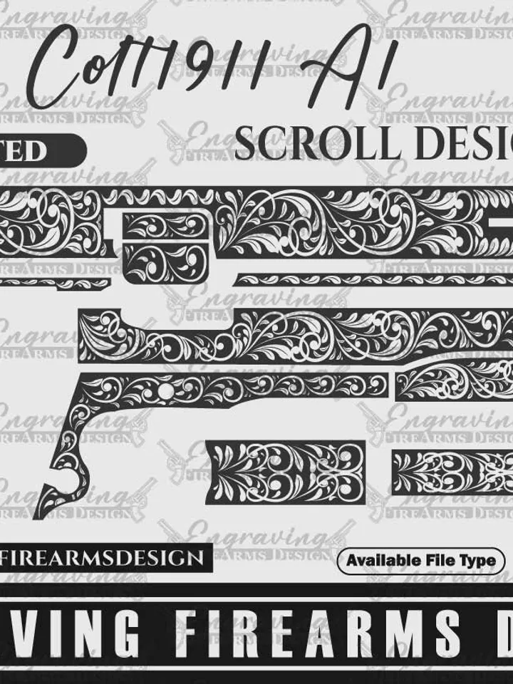 Engraving Firearms Design Colt1911 A1 Us Army Scroll Design