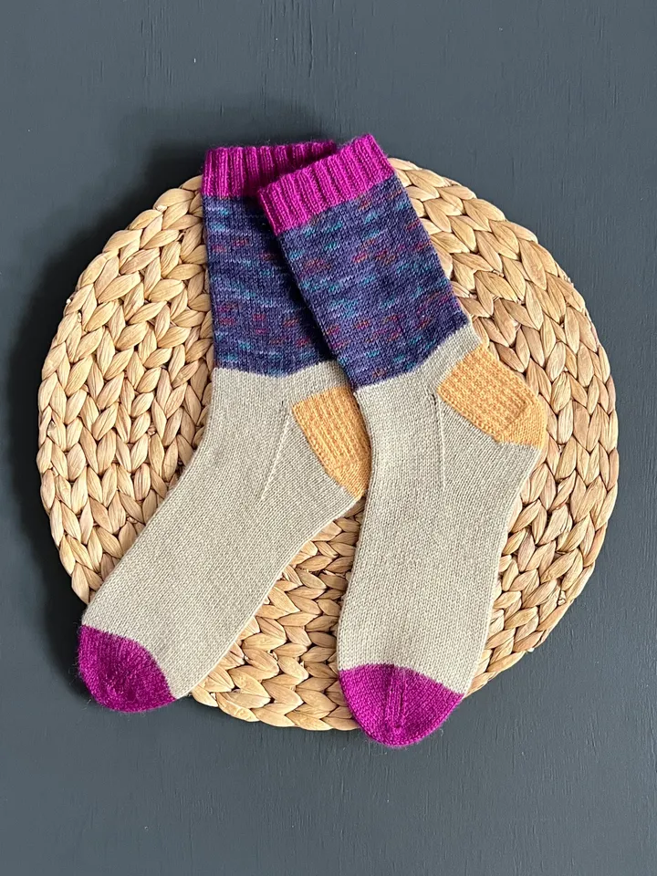 Handmade knitted womens socks/ Warm knitted accessory