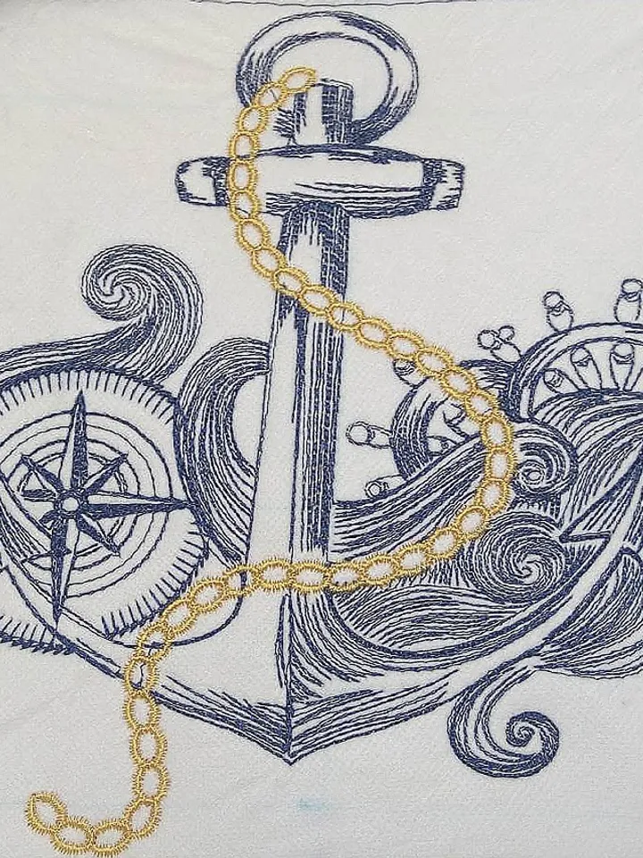 Anchor redwork Machine Embroidery Design