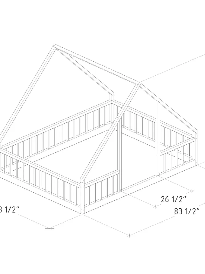 Montessori Floor House Bed Plan, Queen Size, PDF, DIY