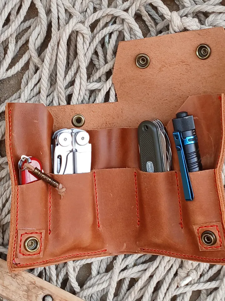 Leather knife bag pattern PDF | Multitool, flashlight holster | Sheath | tactical pen, organizer | Tutorial | Multitool Sheath Bag Purse