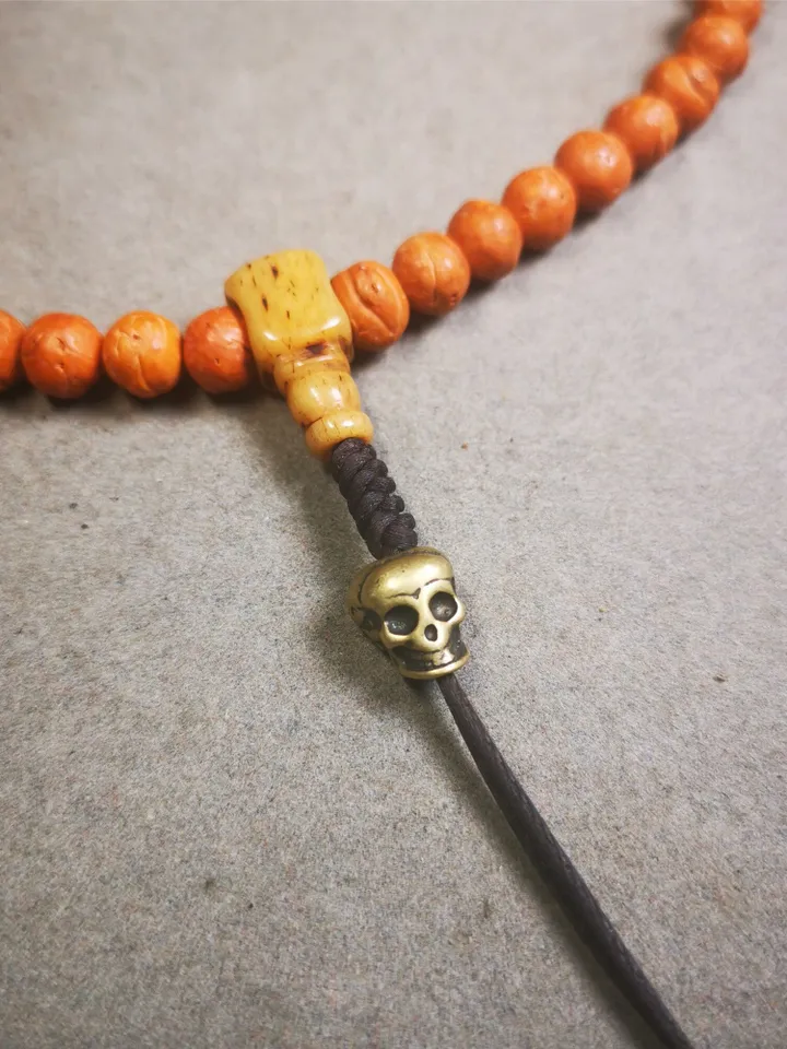 Gandhanra Handmade Tibetan Mala Spacer Beads,Cold Iron Citipati Skull Beads, Marker Beads for Prayer Bead Necklace Accessories,0.47" - 0.55"