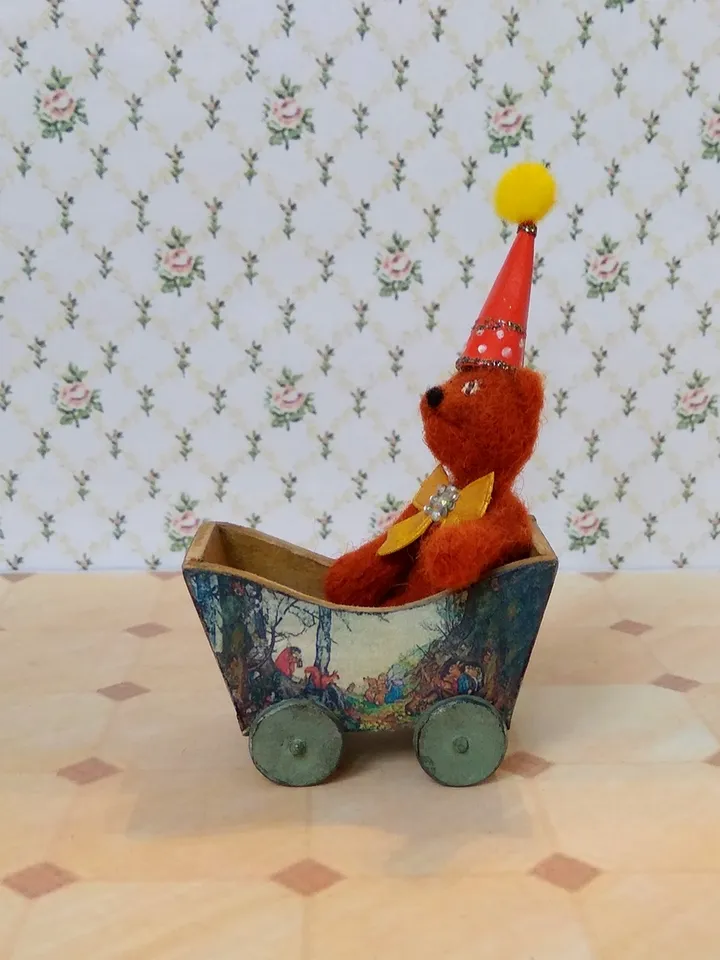 Trolley for dollhouse. Doll toy.The cart for the doll house.1:12 scale.