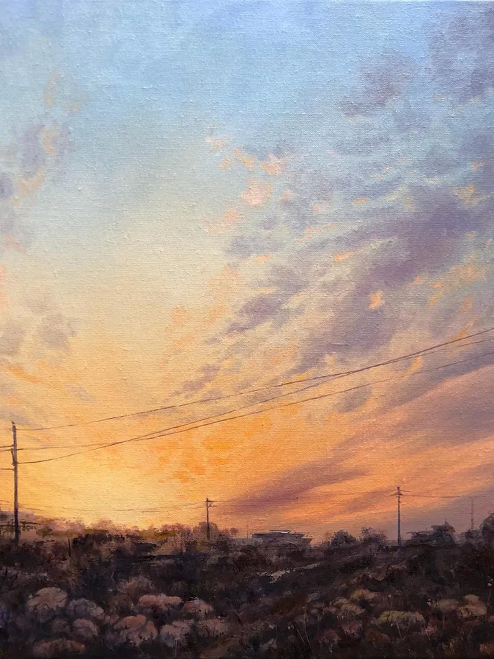 Sunset Original Oil Painting Sunrise Landscape