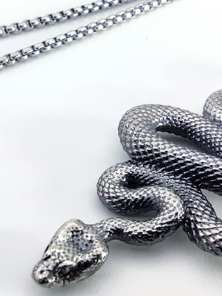 Symbol of the year - snake pendant + cord made of genuine leather or paracord