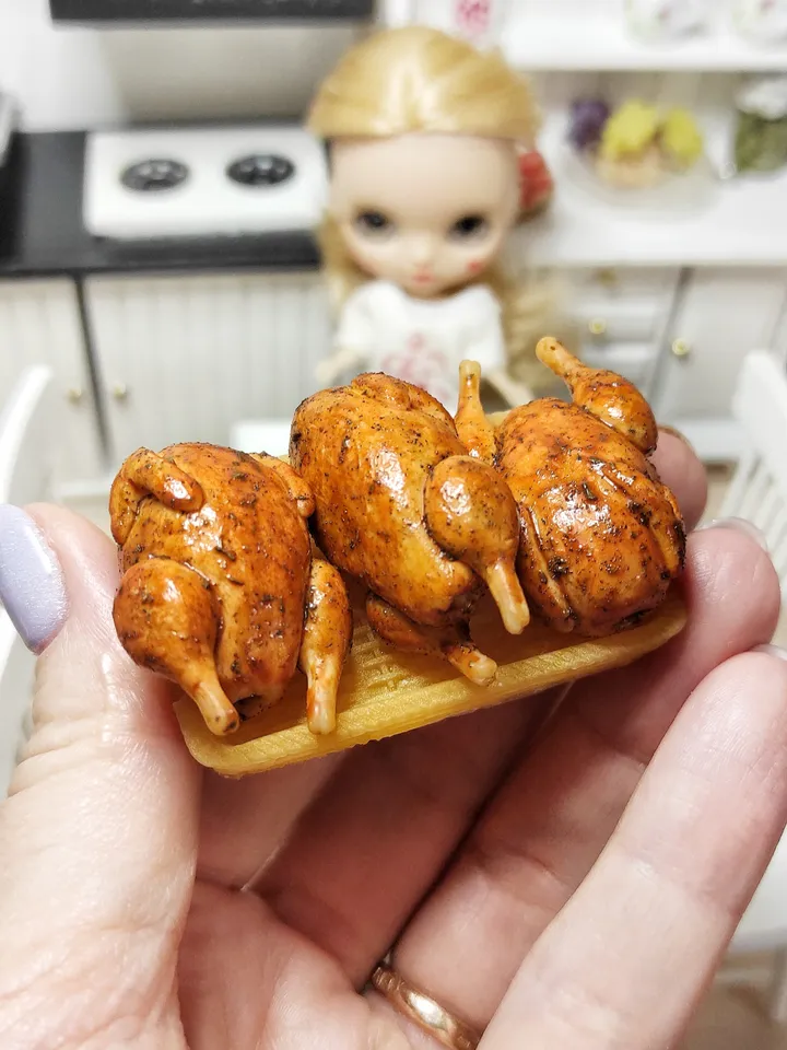 Realistic meat dish for dolls and dollhouses - turkey for dolls - miniature food - food for dolls - mini food - turkey