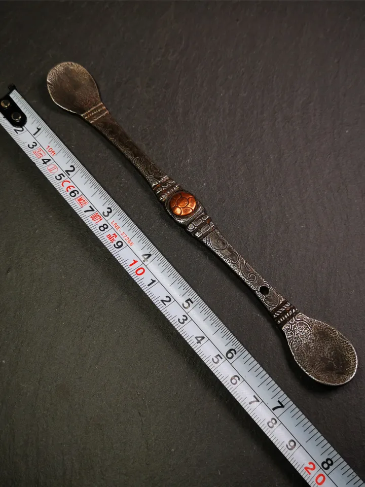 Gandhanra Handmad Tibetan Buddhist Tsog Offering Spoon,Serving Ritual Implement for Worship Ceremony,7.5" Length