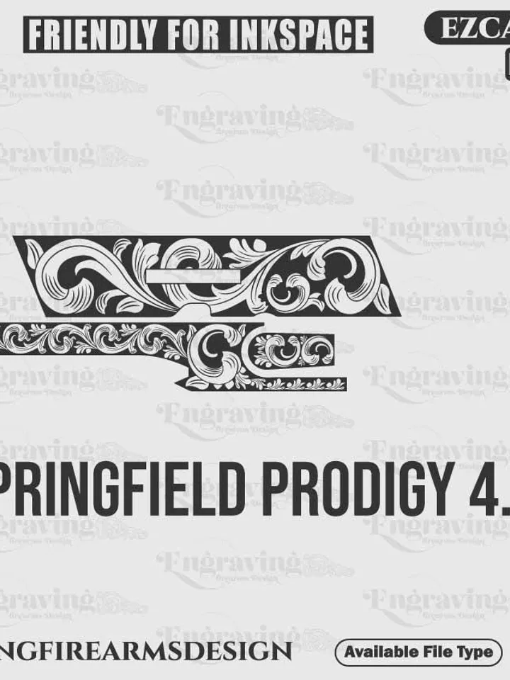 Springfield Prodigy 4.25" Scroll Design svg,lasercut,laserengraving,engravingfiles,laserpattern,engravingdesign,engravingpattern,metalart