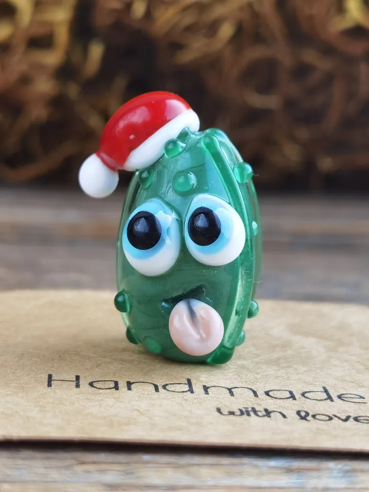 Pickle ornaments miniature pickle tiny glass animals cucumber figurine Christmas ornaments Glass pickle decor pickle gifts Car