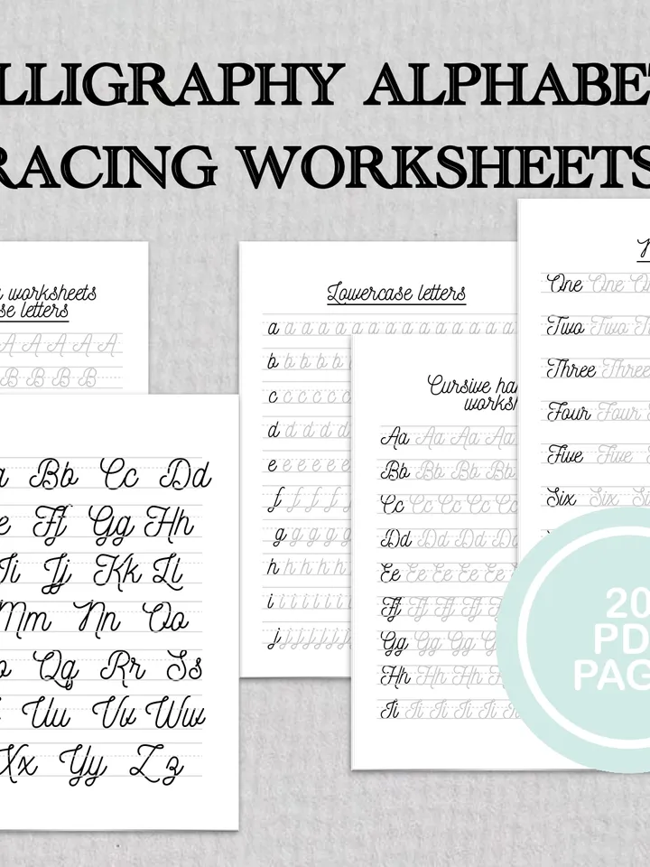 Calligraphy Workbook, Beginner Hand Lettering, Calligraphy Practice Sheets