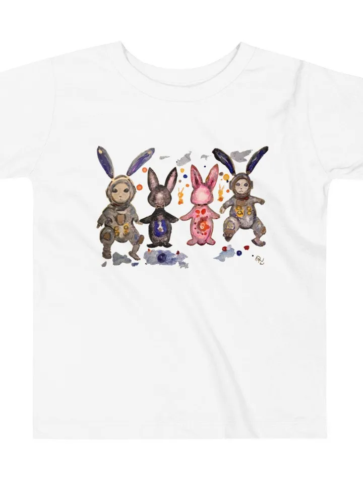 Cosmic bunnies Toddler Short Sleeve Tee made with my original mix media painting