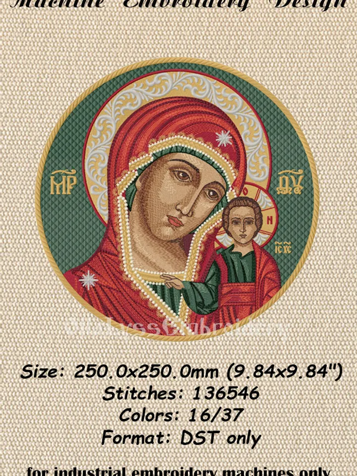 Our Lady of Kazan embroidery design