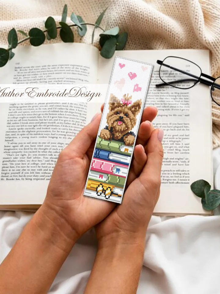 Dog bookmark set cross stitch pattern PDF download Pet cross stitch chart, Animal bookmark pattern digital PDF, Dog lover bookmark #B468