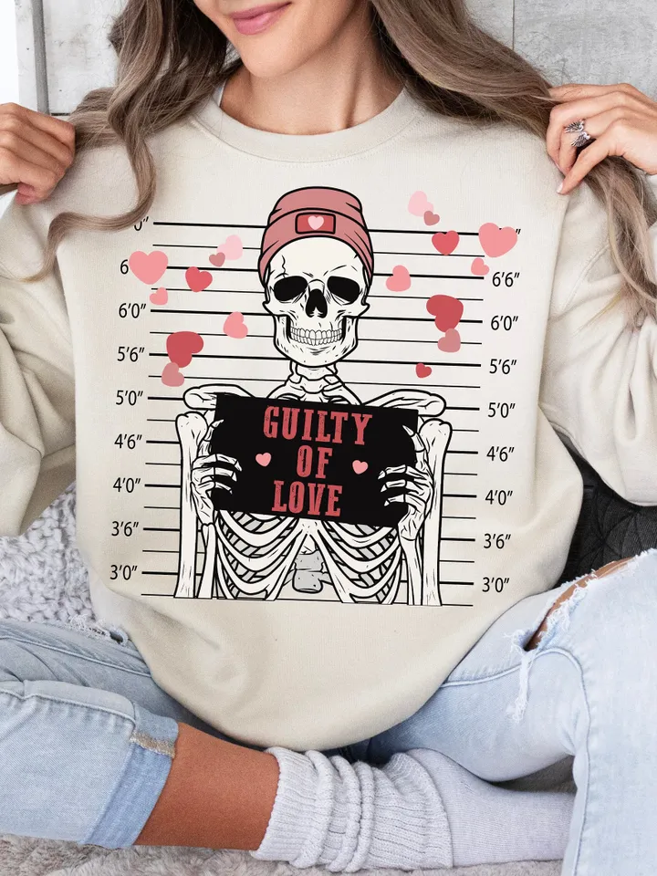 Guilty Of Love Skeleton PNG Skeleton Valentine, Funny Valentine Png, Xoxo Png, Heart Png, Love Png, Sublimation Png, Valentines Day Png