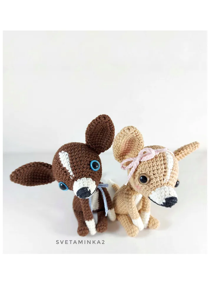 Crochet Chihuahua Amigurumi Dog Pattern. Digital Download. PDF.