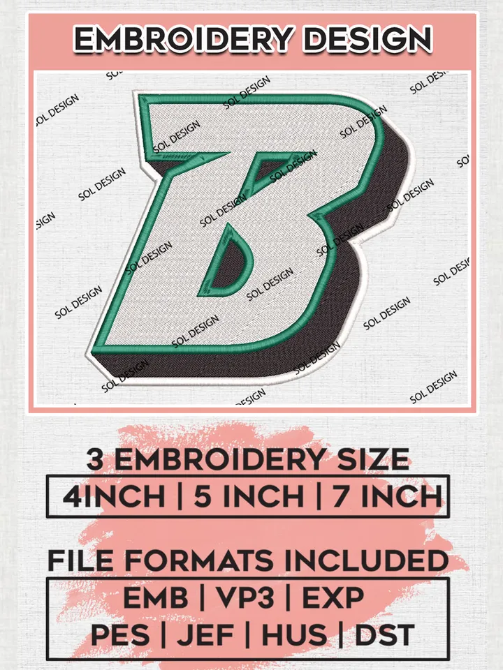 NCAA Binghamton Bearcats Team B Letter Logo embroidery designs, NCAA Binghamton Bearcats Logo Machine embroidery files, NCAA Team Logo embroidery designs, NCAA Game Day Machine embroidery designs, Digital Download