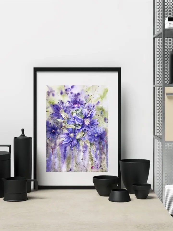 Flowers Original Painting Blooming Painting Watercolor Floral Painting