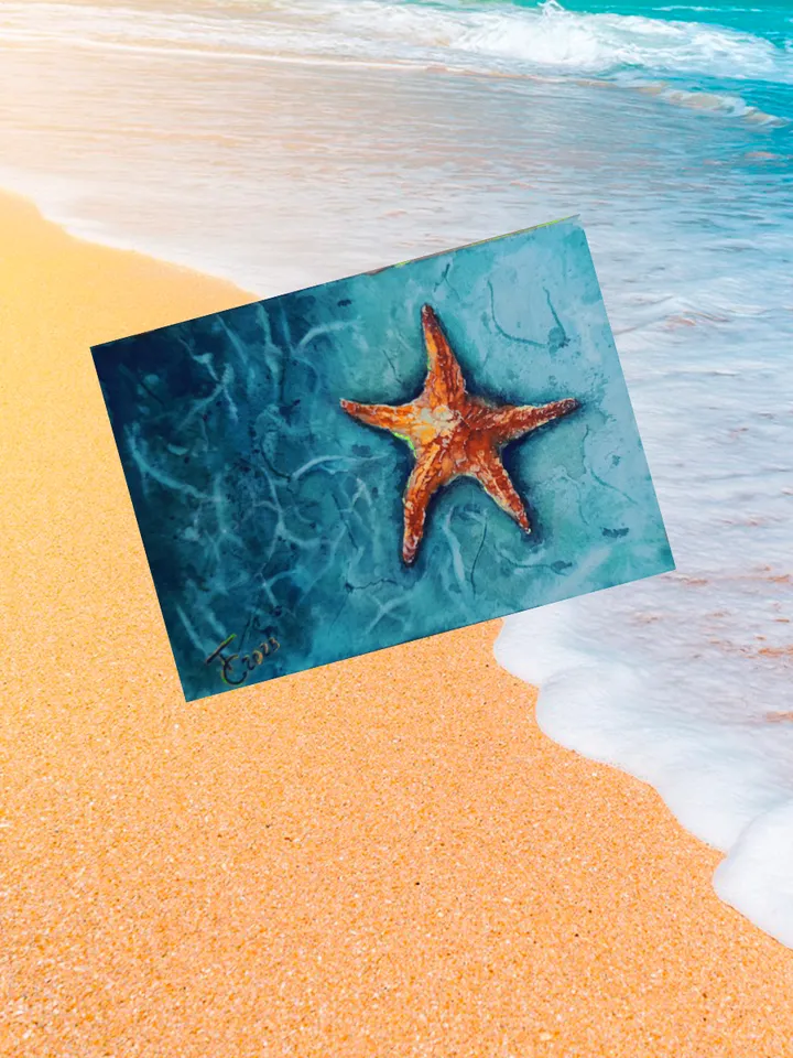 Starfish. Sea voyages watercolor series