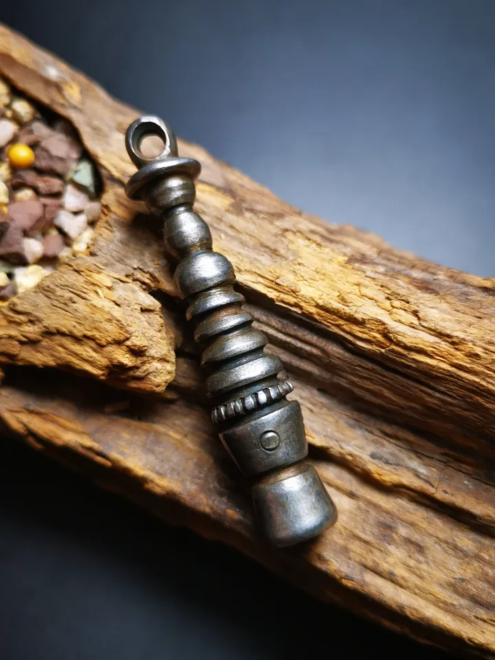 Gandhanra Handmade Tibetan Buddhist Ritual,Stupa,Pagoda,Buddhist Tower Amulet Pendant,Made of Cold Iron