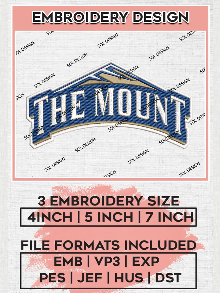 Mount St. Mary's Mountaineers Logo Machine Embroidery Design, NCAA Mount St. Mary's Mountaineers Embroidery Design Design files, NCAA Embroidery Designs, NCAA Machine Embroidery Designs, Digital Download