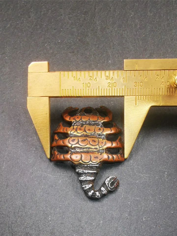 Gandhanra Handmade Tibetan Amulet,Scorpion Guru of Padmasambhava, Buddhist Scorpion Totem Pendant, Made of Cold Iron,1.6"