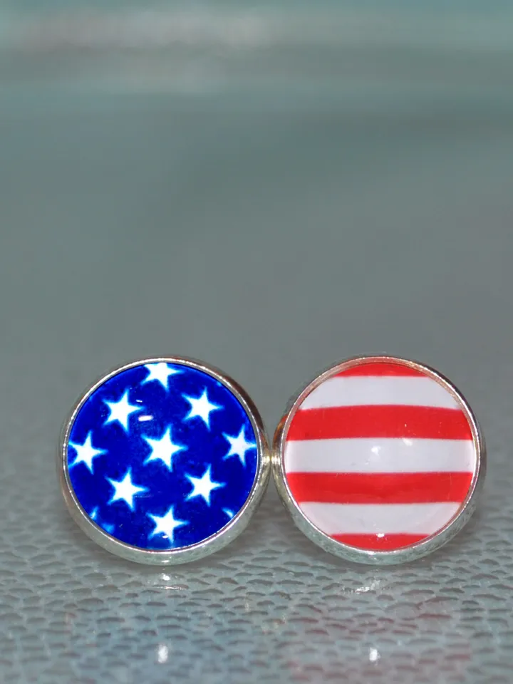 American Flag earrings, Stars and Stripes earrings, USA earrings, USA Flag earrings, american earrings studs, patriotic accessories