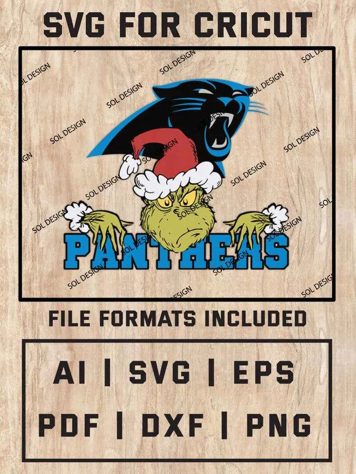 Grinch Carolina Panthers SVG, NFL SVG Design, NFL Carolina Panthers SVG, NFL Panthers Cricut, Christmas Svg, Grinch svg, Digital Download