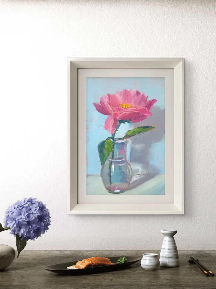 Peony Original Oil Painting Small Gift Peony Painting Sketch Art Peonies Wall Decor Impasto Wall Painting Flower Oil Painting original
