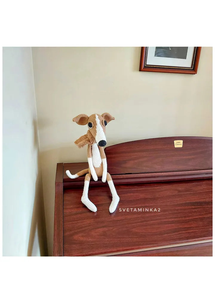 Greyhound Dog Crochet Pattern Amigurumi, Whippet, Italian Greyhound, Galgo, Sighthound, Lurcher. Digital Download. PDF.