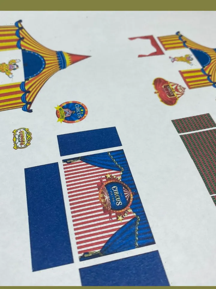 Tutorial. Miniature puppet circus in two sizes. Photo tutorial. Digital printing.