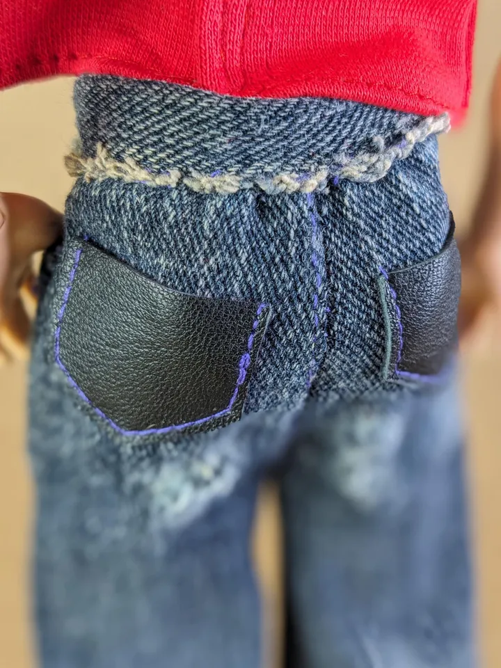 Handmade distressed denim shorts for 11.5 inch fashion male doll