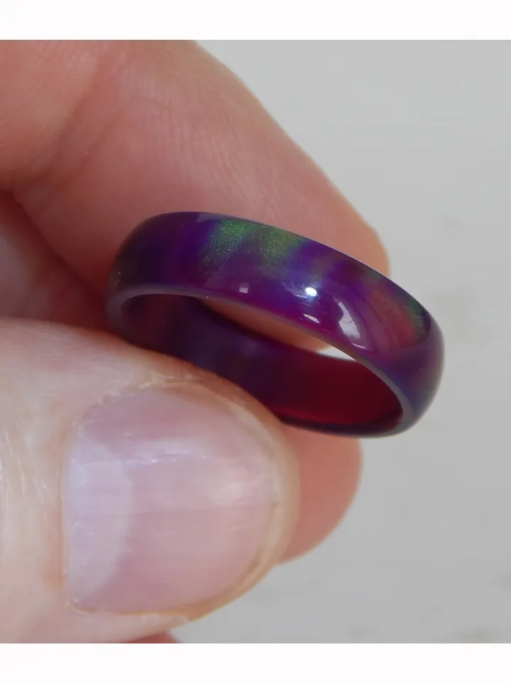 Black opal ring. Solid opal ring. Synthetic opal ring. Solid opal band.