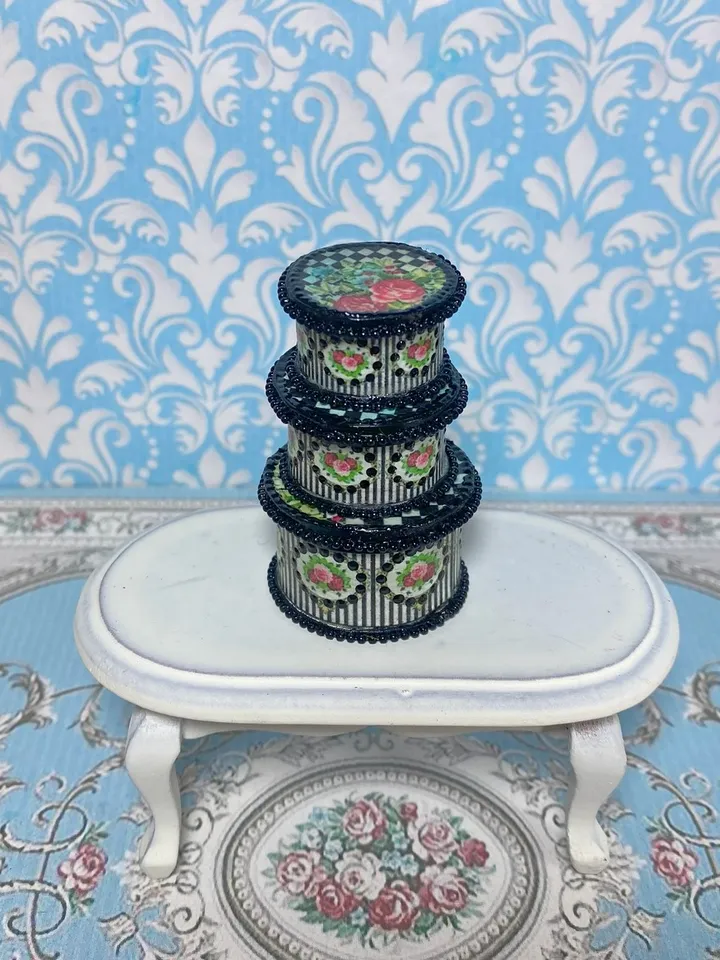Dollhouse Storage Box Set. Handmade. 1:12. Dollhouse Accessories.