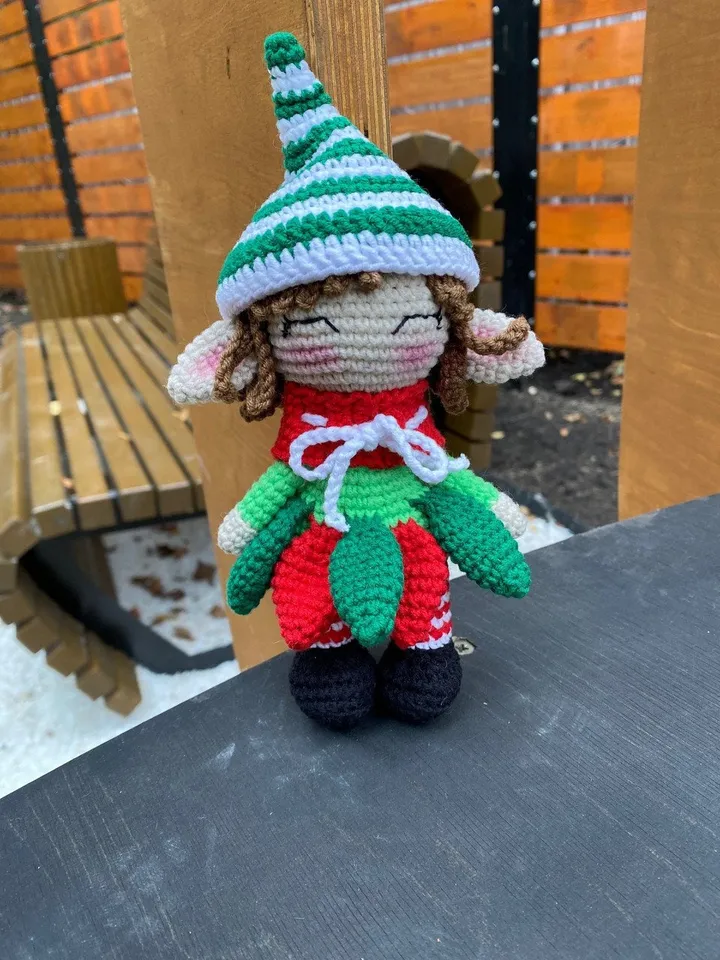 PDF Christmas Elf Doll, Christmas amigurumi pattern, Christmas ornament Elf, Christmas decoration Christmas crochet Amigurumi Christmas Doll