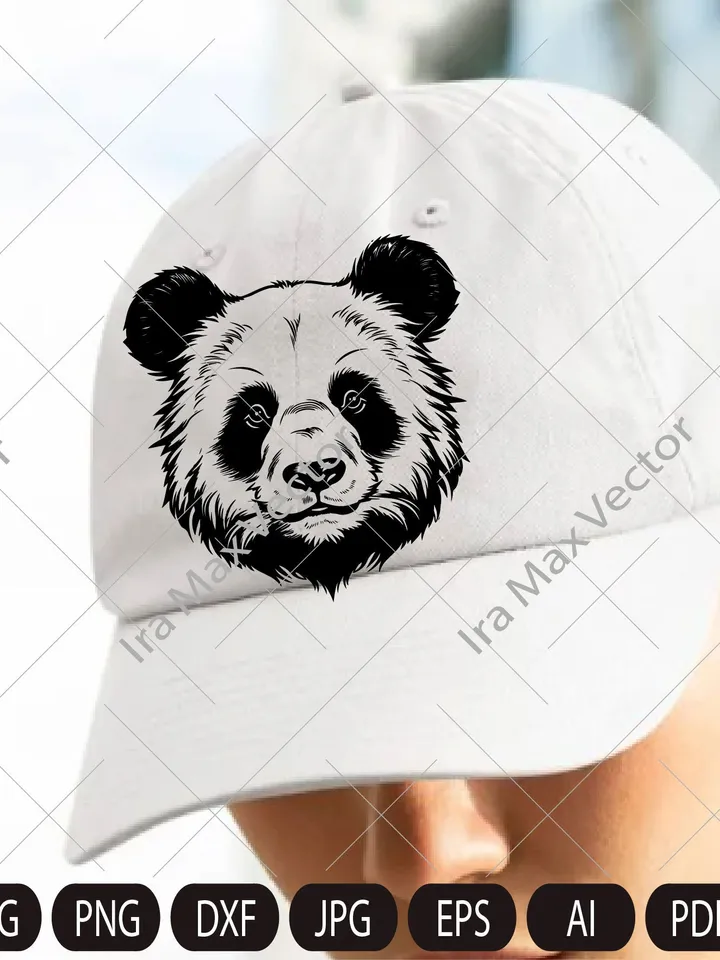 Panda Svg, Panda Clipart, Panda Png, Panda Head, Panda face svg, Panda Silhouette, Animals Silhouette