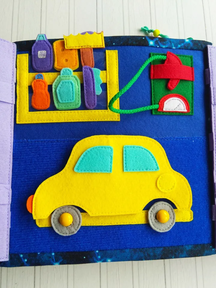 Transport Quiet book Pattern, Felt book pattern pdf, Soft montessori book tutorial, Busy book sewing ideas for kids 2, 3, 4 year old