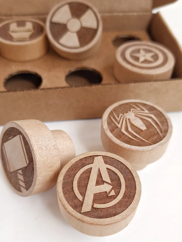 Wooden furniture knobs Marvel superhero Сhildren's room