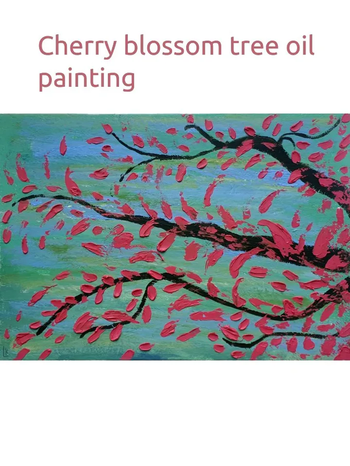 Sakura Painting Original Art Landscape Painting Cherry Tree Flowers Painting