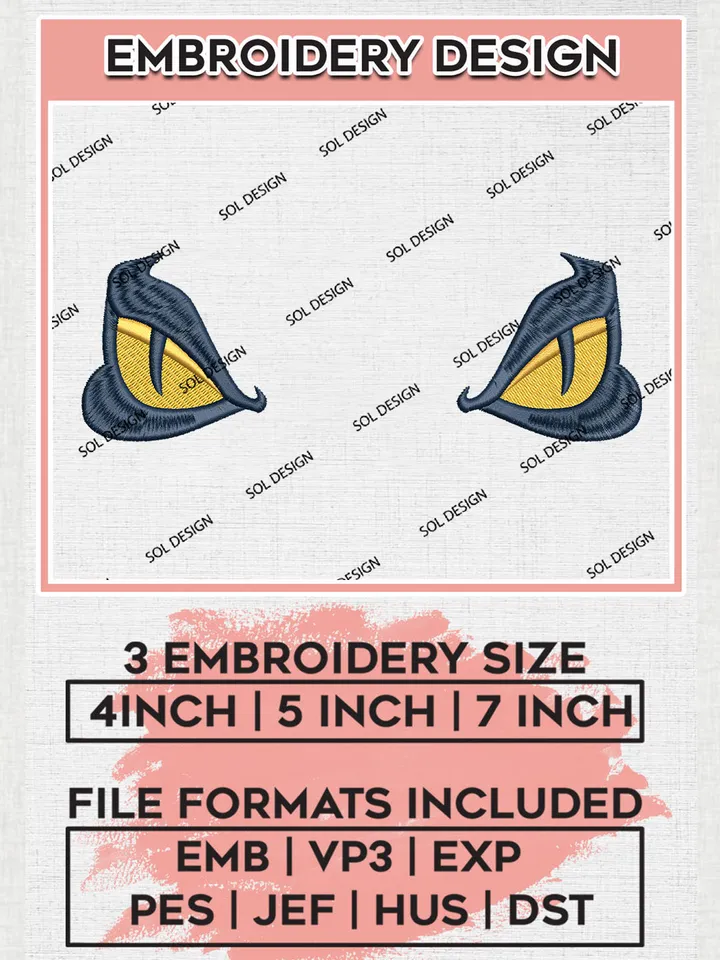 NCAA Allegheny Gators Team Eyes Logo Embroidery Design Files, NCAA Allegheny Gators Machine Embroidery, NCAA Teams, 3 sizes, NCAA Machine embroidery designs, Digital Download