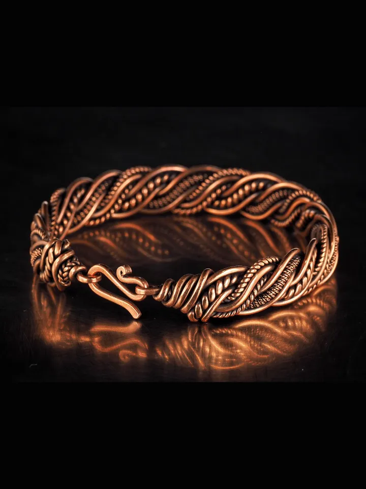 Wire wrapped copper bracelet Antique style copper jewelry WireWrapArt